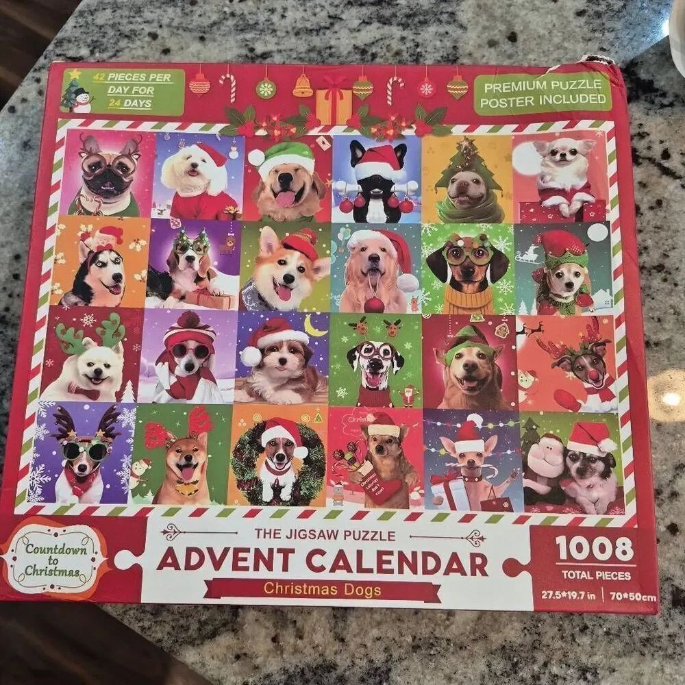 The Jigsaw Puzzle Christmas Dogs Advent Calendar USED